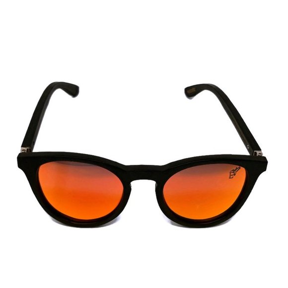 Sunset Mirror Lenses Polarized with Full Frame Black Bamboo  Sunset Mirror Lenses with Black Bamboo